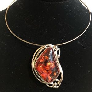 Amber pendant necklace!